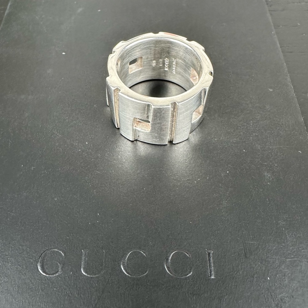 GUCCI Silver 925 Ring size 8.5 unisex - Picture 4 of 7